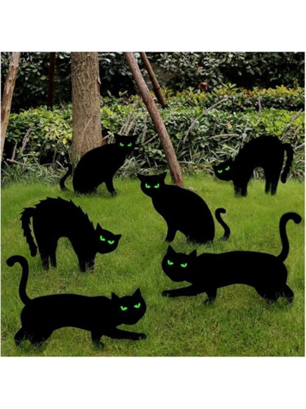 Halloween Decorations Outdoor 6ct Black Cat Decor Yard Signs with Stakes - Picture 1 of 7